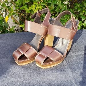 brown leather sandals
